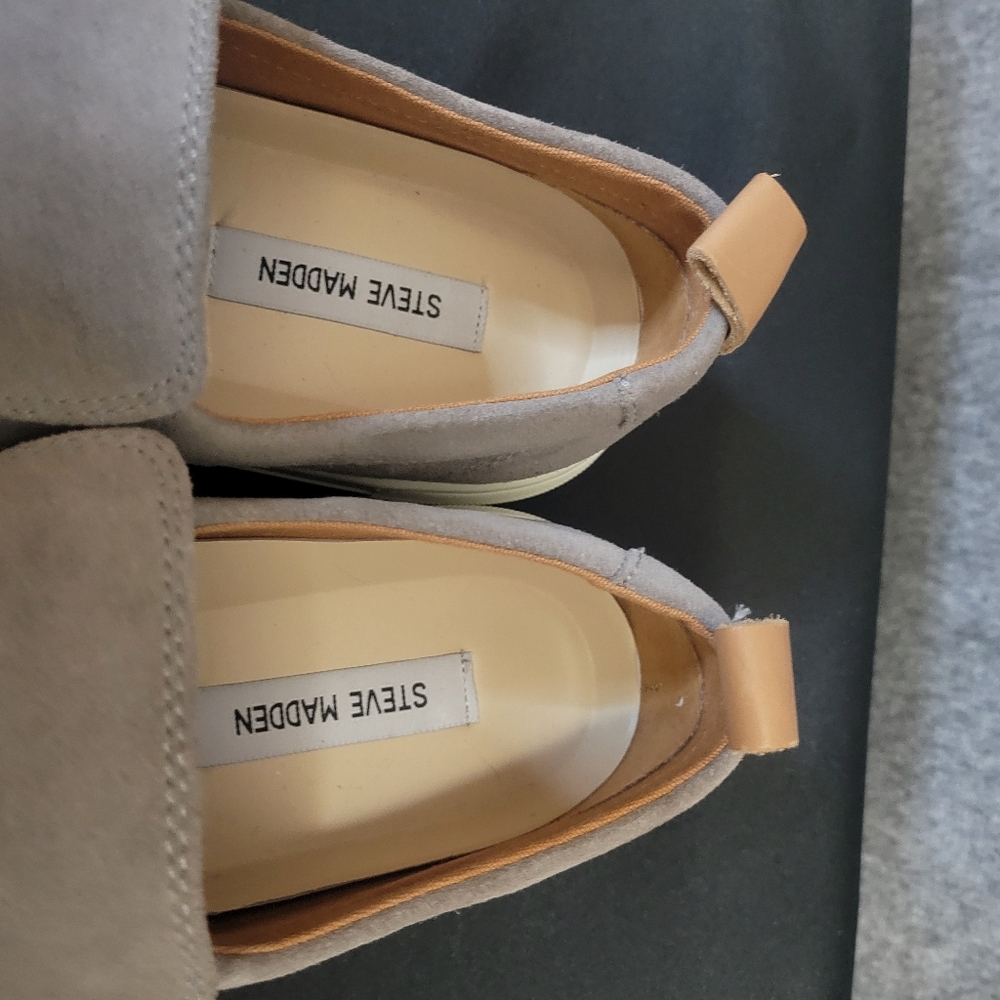 Steve Madden Loafers Suede Mens 10 Gray Slip On Sneakers - Picture 10 of 10